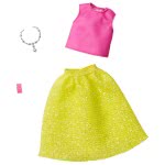 Mattel Barbie Doll Clothes: Yellow Sparkly Skirt, Pink Top And 2 Accessories FND47 / GHW82 887961804539