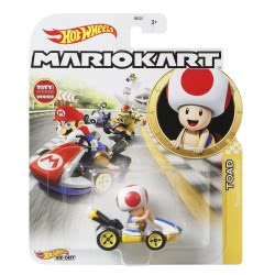 Mattel Hot Wheels Super Mario Kart Diecast Toad From The Entertainer GBG25 / GJH63 887961811537