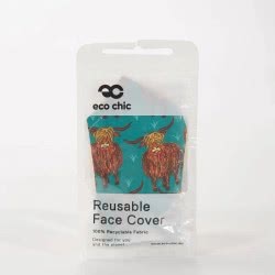 OEM Teal Highland Cow Reusable Face Mask EC-M18 5060735634579