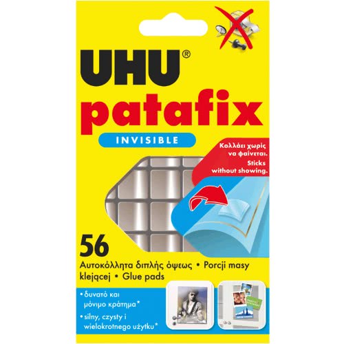 UHU Patafix Invisible Αυτοκολλητα 56 Τεμάχια 7002030 4026700371550