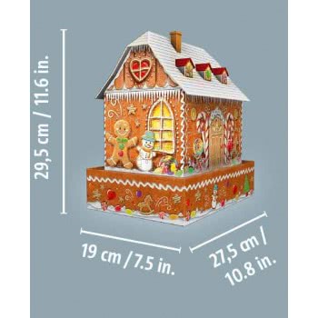 Ravensburger 3D Puzzle Midi 216 Τεμ. Gingerbread Σπιτάκι 11237 4005556112371