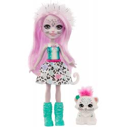 Mattel Enchantimals Κούκλα Ζωάκι Και Φιλαράκι Sybill Snow Leopard And Flake FNH22 / GJX42 887961819861