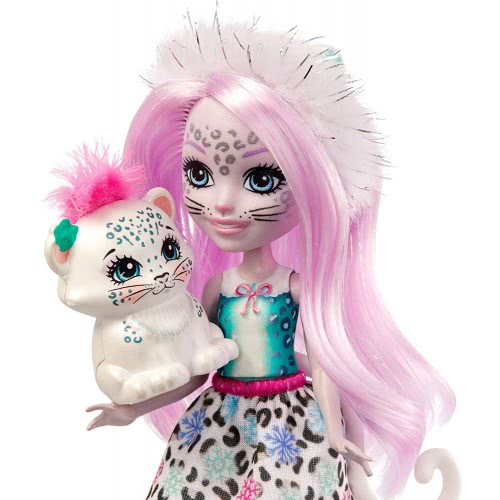 Mattel Enchantimals Κούκλα Ζωάκι Και Φιλαράκι Sybill Snow Leopard And Flake FNH22 / GJX42 887961819861