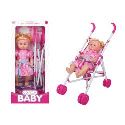 Toys-shop Choice Stroller Hand Cart With Doll 40Cm JH056498 6990620564980