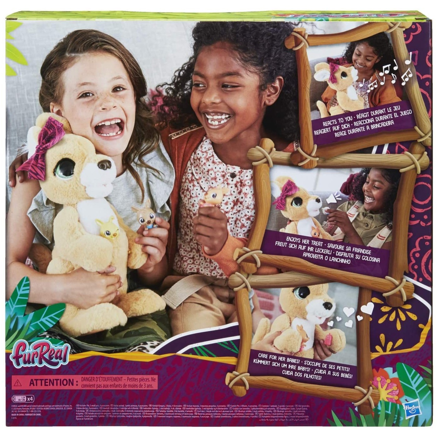 FurReal Friends Maman Kangourou Josie - Peluche Interactive - 3 Bébés Surprises - Sons Et Mouvements - Dès 4 Ans