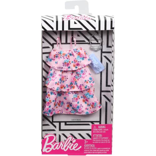 Mattel Barbie Fashion Βραδινά Σύνολα Pink Floral Party Dress Ροζ Φόρεμα Με 2 Αξεσουάρ FND47 / GHW80 887961804546