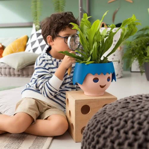 Lechusa Playmobil OJO Poly Resin Table Self-Watering Planter With Substrate D21 H16 Cm (Red) 19046 4008789190468