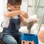 Lechusa Playmobil OJO Poly Resin Table Self-Watering Planter With Substrate D21 H16 Cm (Red) 19046 4008789190468