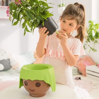 Lechusa Playmobil OJO Poly Resin Table Self-Watering Planter With Substrate D21 H16 Cm (Green) 19043 4008789190437