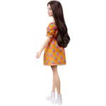 Mattel Barbie Fashionistas Original Μελαχρινή Κούκλα Με Φόρεμα Dotted Πορτοκαλί FBR37 / GRB52 887961900323