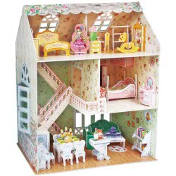 cubicfun 3D Puzzles For Kids Dollhouse With Furniture For Kids Girls 8 9 10 Years Old, 160 Pieces P645h 6944588206451