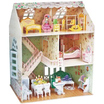 cubicfun 3D Puzzles For Kids Dollhouse With Furniture For Kids Girls 8 9 10 Years Old, 160 Pieces P645h 6944588206451