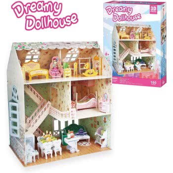 cubicfun 3D Puzzles For Kids Dollhouse With Furniture For Kids Girls 8 9 10 Years Old, 160 Pieces P645h 6944588206451