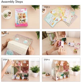 cubicfun 3D Puzzles For Kids Dollhouse With Furniture For Kids Girls 8 9 10 Years Old, 160 Pieces P645h 6944588206451