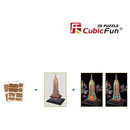 cubicfun Empire State Building New York USA 3D LED Puzzle L503h 6944588205034