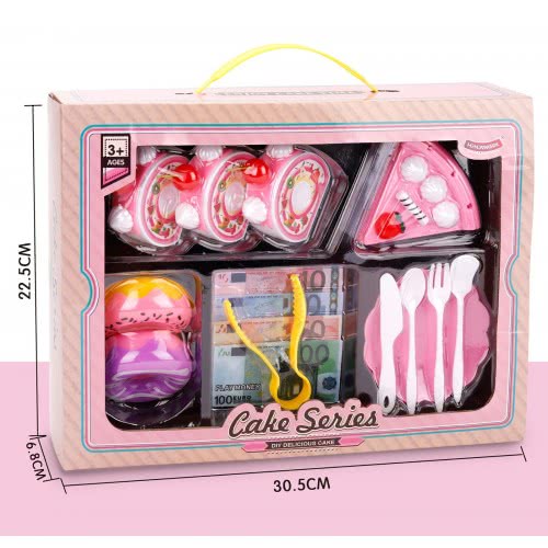 Toys-shop Choice Cake Series Tea Set With Cookies, Desert And Money JU051144 6990620511441