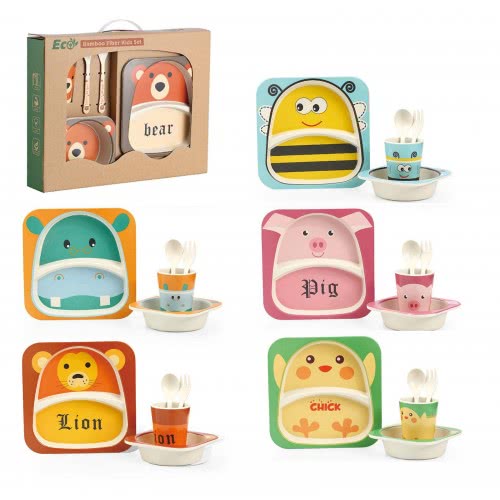 Toys-shop Choice Bamboo Kids Meal Set 5Pcs In 6Asst JU051529 6990620515296