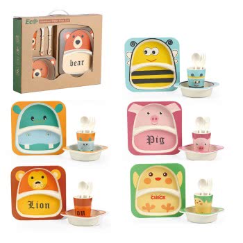 Toys-shop Choice Bamboo Kids Meal Set 5Pcs In 6Asst JU051529 6990620515296
