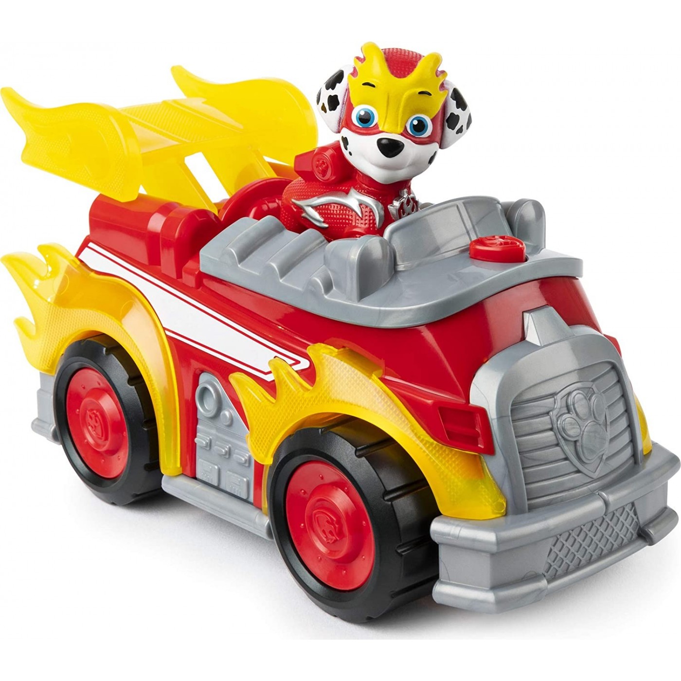 Spin Master Paw Patrol Mighty Pups Super Paws Marshall Deluxe Vehicle ...
