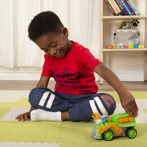 Spin Master Paw Patrol Mighty Pups Super Paws Rocky Deluxe Vehicle With ...