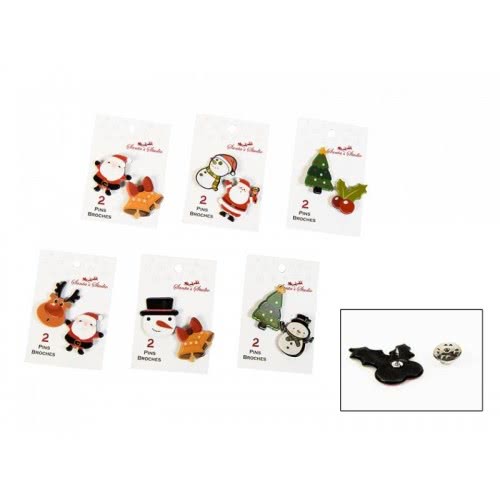 Christakopoulos Christmas Pins 4 Cm Set 2 Pcs. - 6 Design 4908 5212007566853