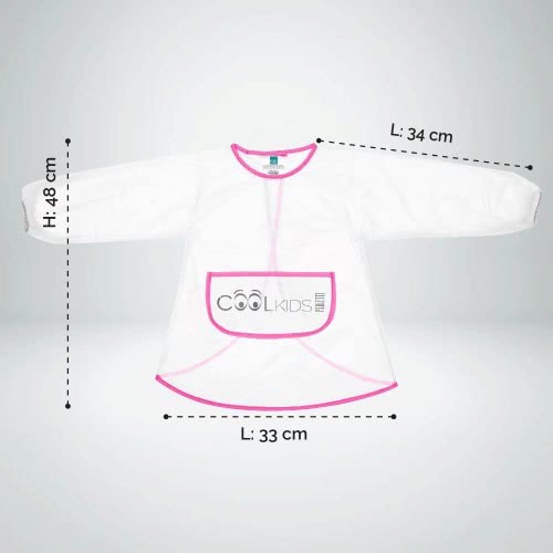 Loly Perletti Transparent Kids Apron - Waterproof Smock With Long Sleeved And Handy Pocket 220003873 8015831155371