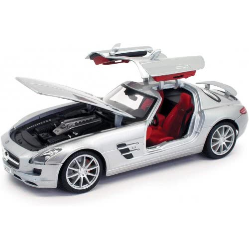 Maisto Mercedes Benz SLS AMG Silver Metallic Special Edition 1/18 Diecast Model Car 31389 090159313892