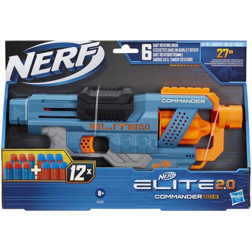 Hasbro Nerf Elite 2.0 Commander Rd-6 Blaster, 12 Official Nerf Darts E9485 5010993725038