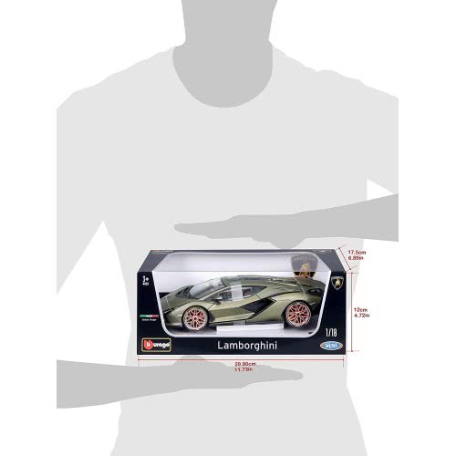 Bburago 1:18 Lamborghini Sian Diecast Model Car B18 18/11046 GREEN 4893993110469