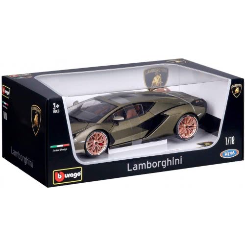 Bburago 1:18 Lamborghini Sian Diecast Model Car B18 18/11046 GREEN 4893993110469