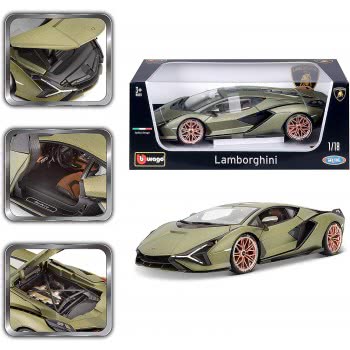 Bburago 1:18 Lamborghini Sian Diecast Model B18 Αυτοκινήτου 18/11046 GREEN 4893993110469