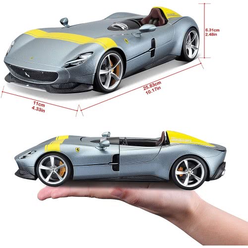Bburago Ferrari - Race And Play 1:18 - Ferrari Στη Monza Sp1 Silver Ασημένια 16013 4893993160136