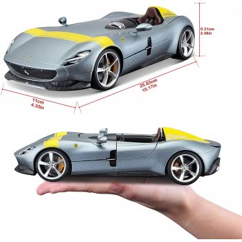 Bburago Ferrari - Race And Play 1:18 - Ferrari Στη Monza Sp1 Silver Ασημένια 16013 4893993160136