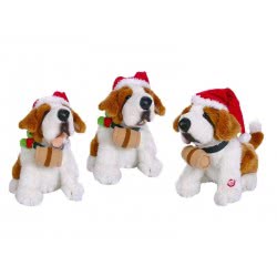 Christakopoulos Plush Christmas St. Bernard Dogs With Motion Music And Bonnets 27 Ex. 8182 5212007568024