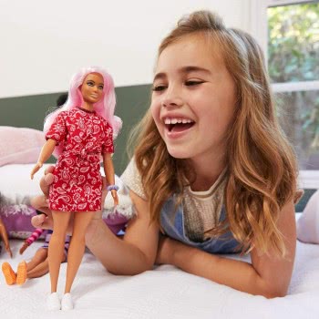 Mattel Barbie Fashionistas Doll Num 151 Μελαχρινή Κούκλα Με Φόρεμα Red Paisley Top FBR37 / GHW65 887961804423