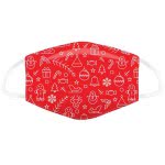 Puckator Red Christmas Icons Reusable Face Covering Επαναχρησιμοποιήσιμη - Μεγάλο XMASK73L 5055071764974