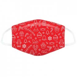 Puckator Red Christmas Icons Reusable Face Covering - Large XMASK73L 5055071764974