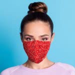 Puckator Red Christmas Icons Reusable Face Covering Επαναχρησιμοποιήσιμη - Μεγάλο XMASK73L 5055071764974
