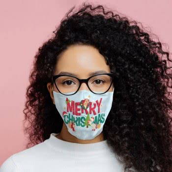Puckator Festive Friends Merry Christmas Reusable Face Covering - Large XMASK69L 5055071764936