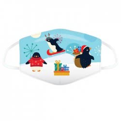 Puckator Christmas Penguins Reusable Face Covering - Small XMASK68S 5055071765025