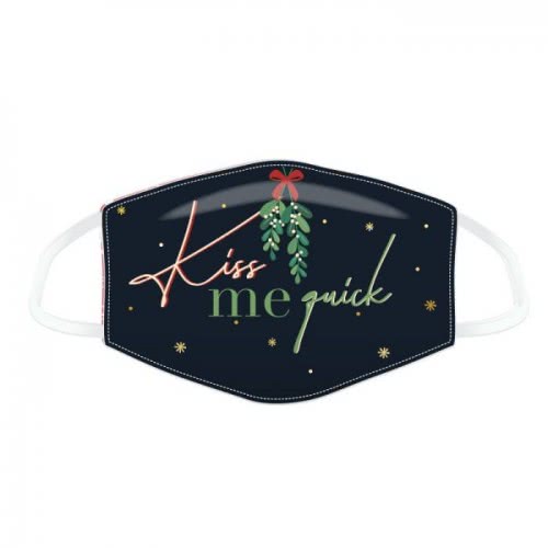 Puckator Kiss Me Quick Christmas Mistletoe Face Covering - Large XMASK91L 5055071765926