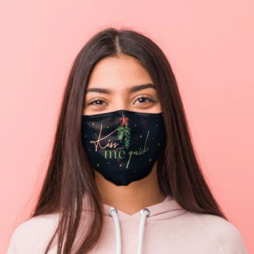 Puckator Kiss Me Quick Christmas Mistletoe Face Covering - Large XMASK91L 5055071765926