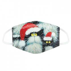 Puckator Kim Haskins Christmas Cats Reusable Face Covering - Large XMASK76L 5055071765001