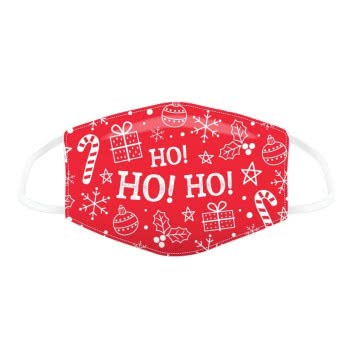 Puckator HO HO HO Red Christmas Icons Face Covering - Large XMASK89L 5055071765902