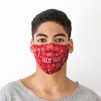 Puckator HO HO HO Red Christmas Icons Face Covering - Large XMASK89L 5055071765902