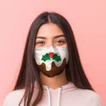 Puckator Christmas Pudding Face Covering - Large XMASK85L 5055071765865