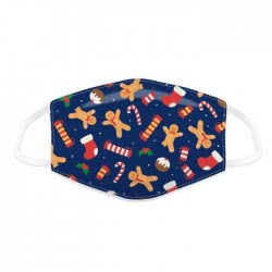 Puckator Christmas Treats Candy Canes Και Gingerbread Men Face Covering - Large XMASK87L 5055071765889