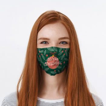 Puckator Merry Christmas Mistletoe Bauble Face Covering - Large XMASK92L 5055071765933