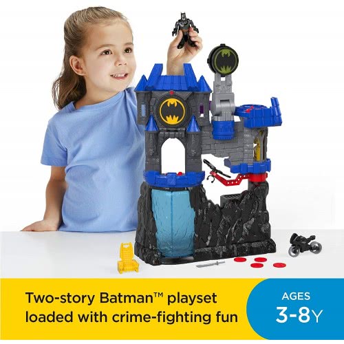 Mattel Imaginext Wayne Manor Batcave With Batman And Motorcycle Lights And Dart Launcher FMX63 887961584493