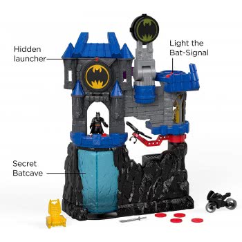 Mattel Imaginext Wayne Manor Batcave With Batman And Motorcycle Lights And Dart Launcher FMX63 887961584493